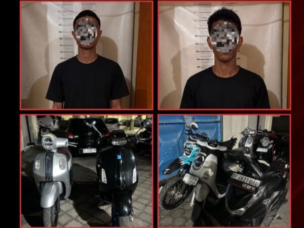 Resmob Polda Bali mengamankan dua pelaku perampasan Vespa berkedok debt collector.