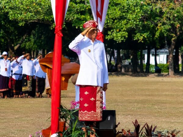 Gubernur Bali Wayan Koster saat peringatan Hari Jadi Bali ke-68 di Denpasar