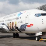Penerbangan perdana Garuda Indonesia rute Bali-Bandung di Bandara Ngurah Rai
