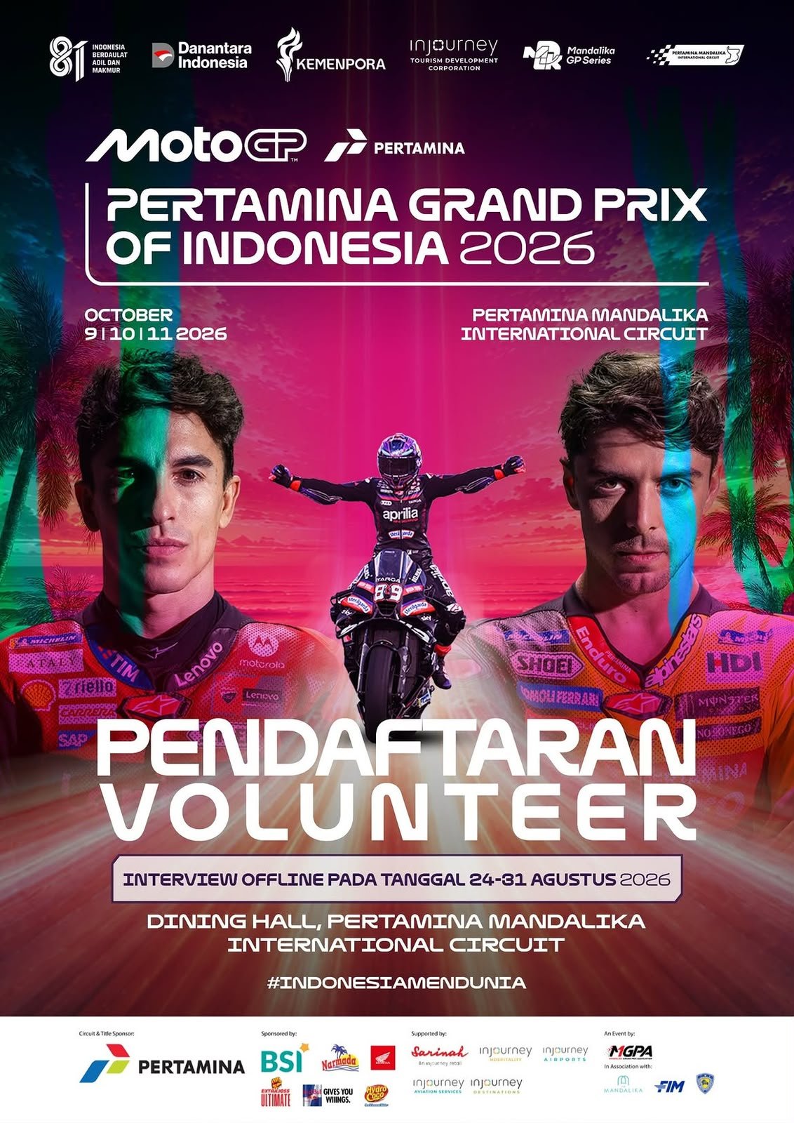 Volunteer Pertamina Grand Prix of Indonesia 2026 di The Mandalika