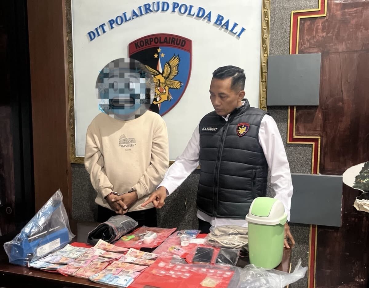 Pengedar sabu dan ekstasi diamankan Ditpolairud Polda Bali di Pemogan