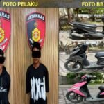 Tim Jatanras Polda Bali mengamankan dua pelaku curanmor di Denpasar