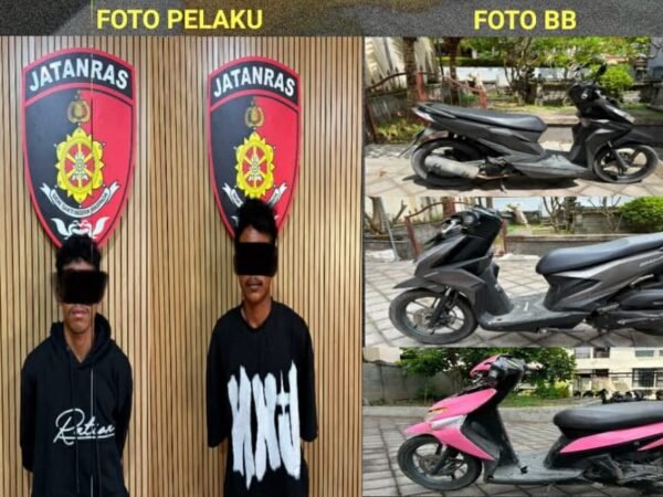 Tim Jatanras Polda Bali mengamankan dua pelaku curanmor di Denpasar