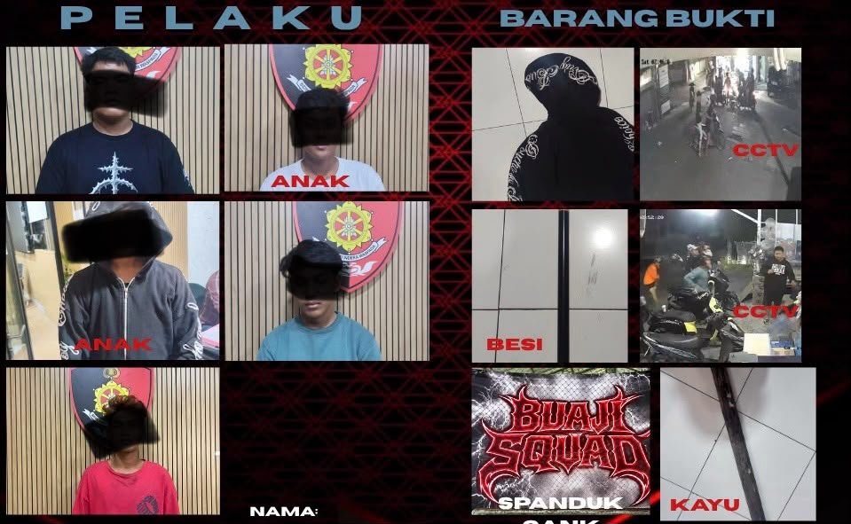 Polda Bali mengamankan lima terduga pelaku pengeroyokan di Denpasar.